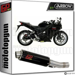 SILENCER GP GUN by ARROW STEEL BLACK HONDA CBR 250 R 2011 11 2012 12 2013 13 - Picture 1 of 3