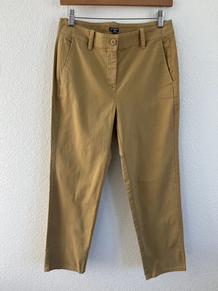Jcrew Womens 6P Kate Straight Leg Chino Pants Honey Brown BY644 - Image 1 of 4