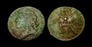 X112: Septiembre 1689 Pistola James II Chelín Dinero, antigua colección John Rainey - Imagen 1 de 1