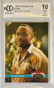 CLIFF FLOYD ROOKIE BCCG 10 1992 STADIUM CLUB DRAFT CARD MIAMI MARLINS W.S WIN RC - Picture 1 of 2