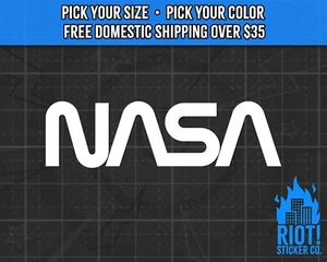 NASA Worm Logo Decal for Car Sticker for Laptop 80's Space Exploration - Picture 1 of 6