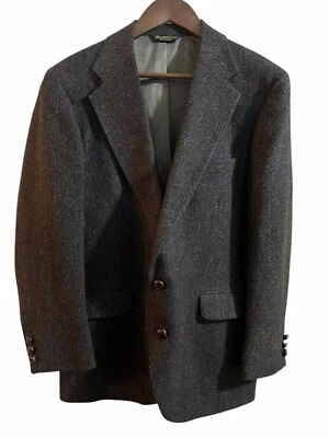 Blazer corto G2U DE COLECCIÓN Deansgate Tweed Lana Espiga Marrón 40S Foto 1 de 4