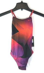 Nike Girl’s Modern Back One Piece Swimsuit Size Small, Red - Picture 1 of 3