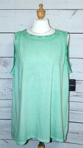 NEW! TORRID Size 2 /2X Green Vintage Cotton Slash Back Tank w/ Crew Neck NWT - Picture 1 of 5