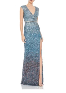 Vestido trompeta adornado con lentejuelas MAC DUGGAL (talla 6) - Imagen 1 de 3