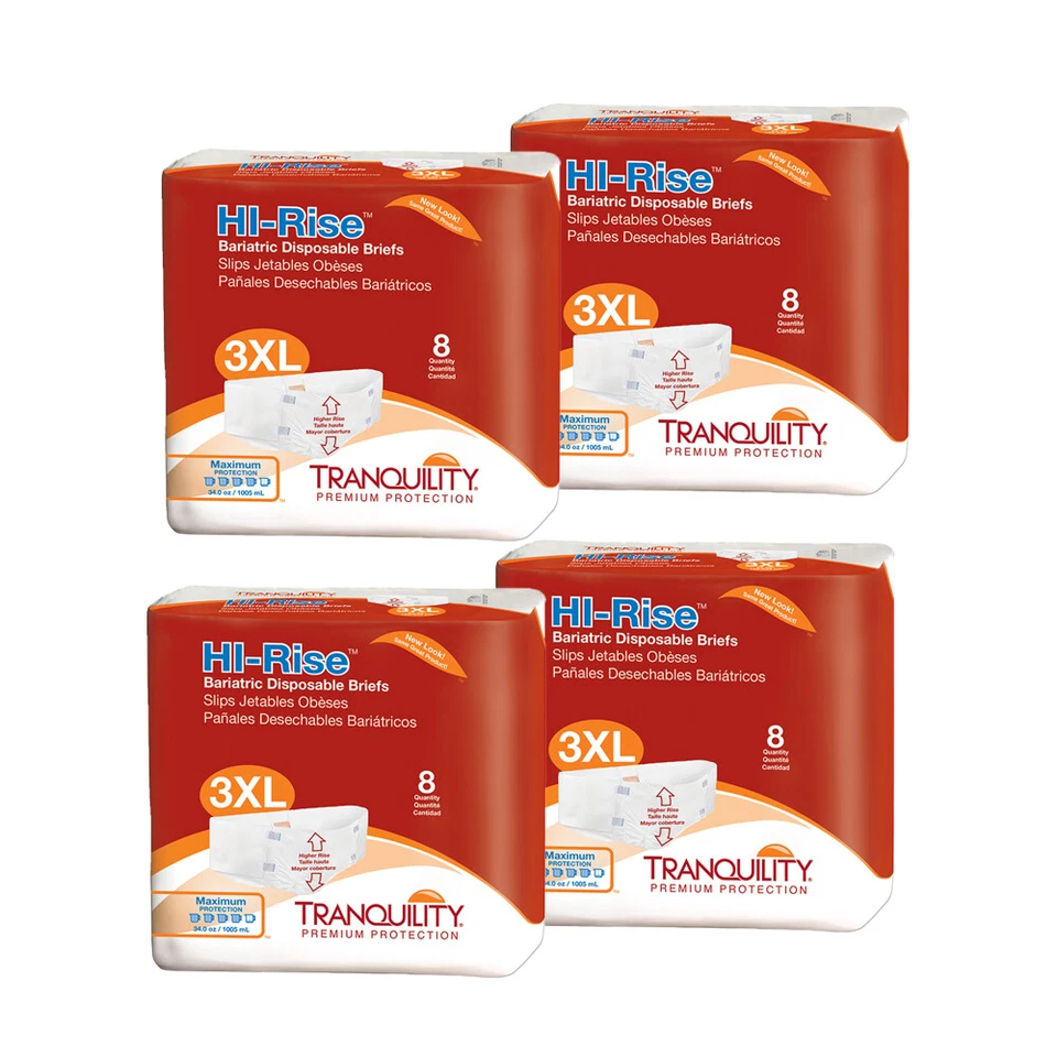 Calzoncillos Tranquility Adult Incontinent 3XL 64 - 96 pulgadas absorción pesada - Estuche de 32 Foto 1 de 1