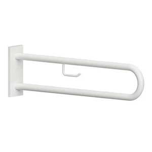 BELP Stützgriff U-Form Weiß mit Toilettenpapierhalter für Bad & WC >> zum Bohren - Bild 1 von 4