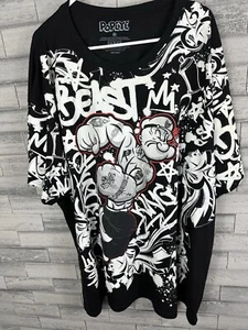 POPEY Size 4XL Mens Black Shirt Graffiti All Over Print - Picture 1 of 4