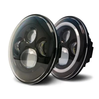 Faros proyectores LED DV8 todoterreno para Jeep Wrangler JK 07-18 con ojos de ángel Foto 1 de 4