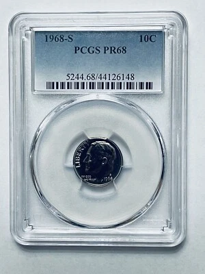 1968-S Roosevelt Dime PCGS PR68 - Image 1 of 4