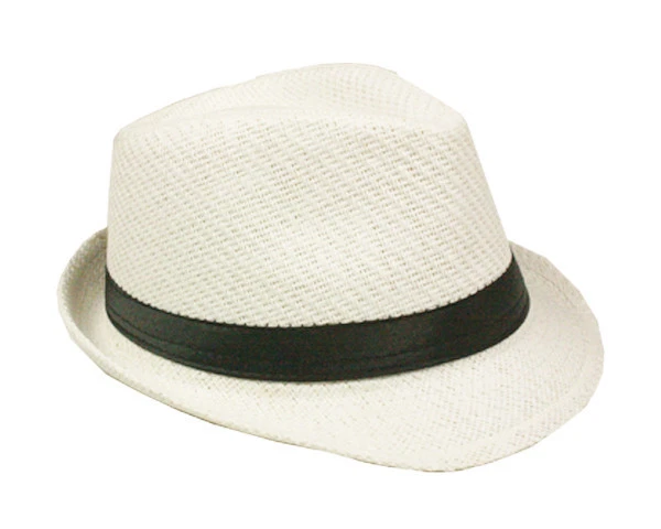 Straw Fedora Hat - Summer Fashion Straw Plain Color Fedora Hats Unisex Hat - Изображение 1 из 1