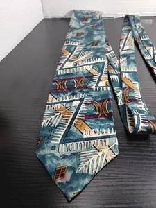 TABASCO Hot Sauce Blue Multi Color 100% Silk Men's Necktie. Excellent Condition. - Picture 1 of 4