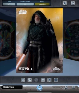 Star Wars Card Trader LEGENDARY Chrome Gold 50cc BAYLON SKOLL - Picture 1 of 2