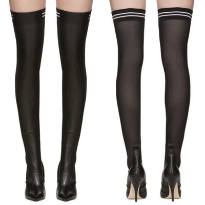 Botas Fendi para mujer talla 37 negras de malla de cuero perforado hasta el muslo nuevas en caja $1395 Foto 1 de 4