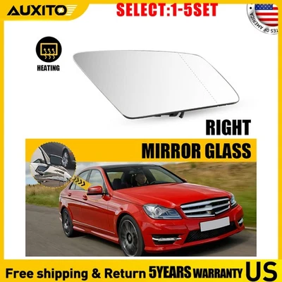 Espejo retrovisor térmico de cristal lado derecho para Mercedes-Benz E250 E350 E400 E550 10-17 1-5X Foto 1 de 4