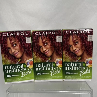 (3) Tinte permanente para el cabello Clairol R56 castaño rojizo instintos naturales audaz Foto 1 de 4