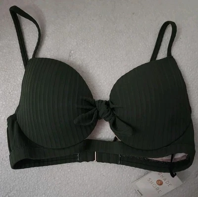 Top de baño verde Shade & Shore, elevación ligera, 32A, 32C, 32DD, NUEVO CON ETIQUETAS, SE ENVÍA GRATIS Foto 1 de 4