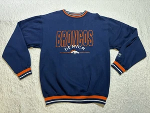 Vintage Denver Broncos 90s Logo 7  Crewneck Embroidered Blue Sweater Women’s L - Picture 1 of 15