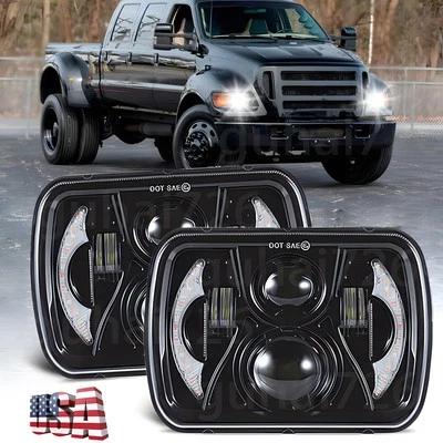 Par de faros LED 5x7 7x6 haz alto bajo para Ford F-250/350/450 Super Duty F650 Foto 1 de 4