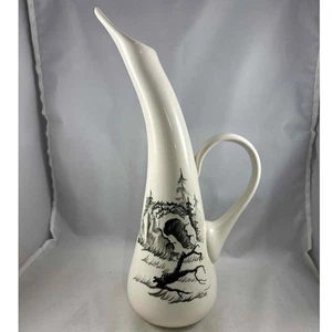 Vintage Bering Sea Originals Alaska Büffel Keramik große Vase/Krug signiert Atlee - Bild 1 von 9