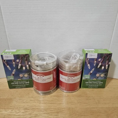 Lot New Christmas Lights-2 @18 ft Clear Crystallized Rope & 2 String In/Outdoor - Image 1 of 4