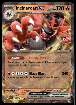 Pokemon TCG SV05: Temporal Forces #034/162 Incineroar ex NM - Image 1 of 2