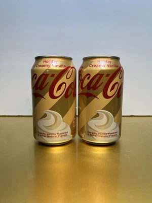 🔵 New Limited Edition Coca Cola HOLIDAY CREAMY VANILLA Rare Soda (2 Cans) - Image 1 of 2