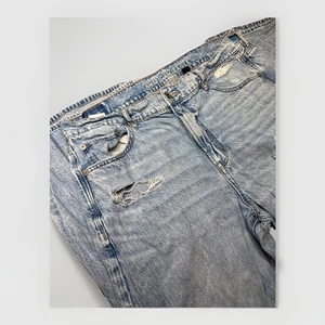 AE American Eagle Super High Rise Baggy Wide Size 12 Womens Regular Blue light - Picture 1 of 4