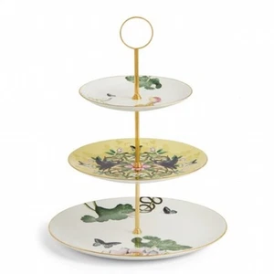Wedgwood Wonderlust Waterlily 3-Tier Cake Stand, Ceramic, Elegant Condition - Picture 1 of 6