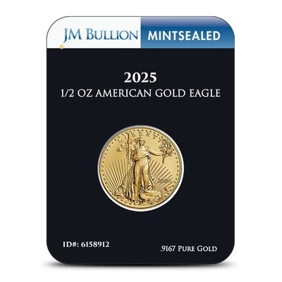 2025 1/2 oz American Gold Eagle Coin (MintSealed, BU) - Image 1 of 2