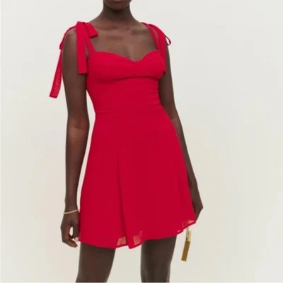 Reformation Niara Mini Dress size 10 in Cherry Red - Image 1 of 4