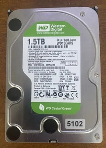Western Digital Caviar Green 1.5TB 3.5" SATA II Hard Drive | P/N WD15EARS - Afbeelding 1 van 3
