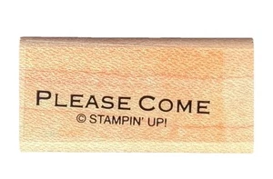 Please Come Party Celebration Occasion Invitation Word Phrase Wood Rubber Stamp - Picture 1 of 2