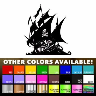 Skull Pirate Ship Decal Sticker for Macbook Laptop Car Window Helmet Wall Decor - Image 1 of 4