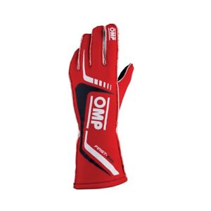 OMP Racing Rallye Auto Kart Gants FIRST EVO (approuvé FIA) Rouge - Taille L