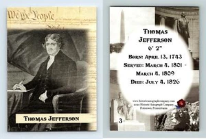 Thomas Jefferson #3 POTUS The First 36 Historic Autographs 2020 Trading Card - Picture 1 of 1