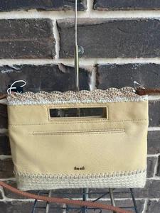 NWT $129 The Sak Hand Crochet Linden Espadrille Buttercup Crossbody yellow brown - Picture 1 of 5