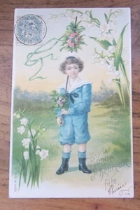Cartolina d'epoca in rilievo Bambini- 1905 - postcard - tarjeta -  - Picture 1 of 2