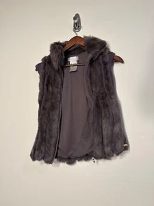 VINTAGE RARE Y2K BABY PHAT RABBIT FUR VEST SIZE LARGE - Picture 1 of 8