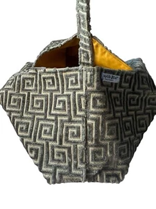 Bolso Sausalito Azul The Tokyo 13 x 13 Gris Azul Tela Forrado Satinado Nuevo sin Etiquetas - Imagen 1 de 11