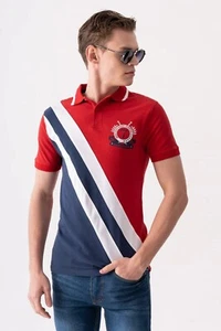 Polo para hombre MOnark&Co (rojo/blanco/azul) - Imagen 1 de 4