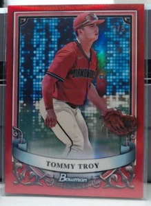 2024 BOWMAN STERLING TOMMY TROU ROOKIE SSP RED REFRACTOR 3/5! DIAMONBACKS M2K - Picture 1 of 3