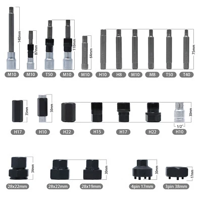23tlg Lichtmaschinen Bit Steckschlüssel KFZ Werkzeug BMW VAG Fiat PSA GM Toyota - Bild 1 von 4