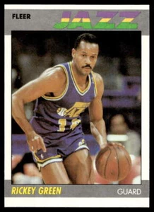 Fleer #43 Rickey Green Utah Jazz 1987-88 paquete como nuevo o mejor fresco - Imagen 1 de 2