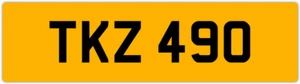 TKZ 490 T 3x3 DATELESS PRIVATE NUMBER PLATE TOM TONY TEL TOD TODD TAM TAJ TRACE - Picture 1 of 1