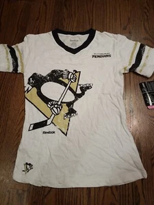 Pittsburgh Penguins Shirt Youth Girls Size L 14 Reebok Shirt short sleeve NHL - Picture 1 of 9