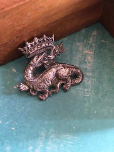 Broche Ancienne Vintage Argentée Salamandre de François 1 er - Imagen 1 de 2
