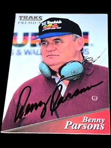 Benny Parsons VINTAGE 1994 TRAKS autographed NASCAR HALL OF FAMER CHAMPION card - Picture 1 of 1