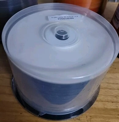 100 SUPERMEDIA 8X DVD-R  RECORDABLE CD'S WHITE PRINTABLE -2 50 PACKS NEW - Image 1 of 4