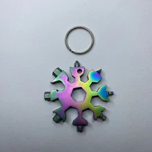 18 in 1 Portable Snowflake Multi Tool Stainless Tool Screwdriver Key Chain - Picture 1 of 3